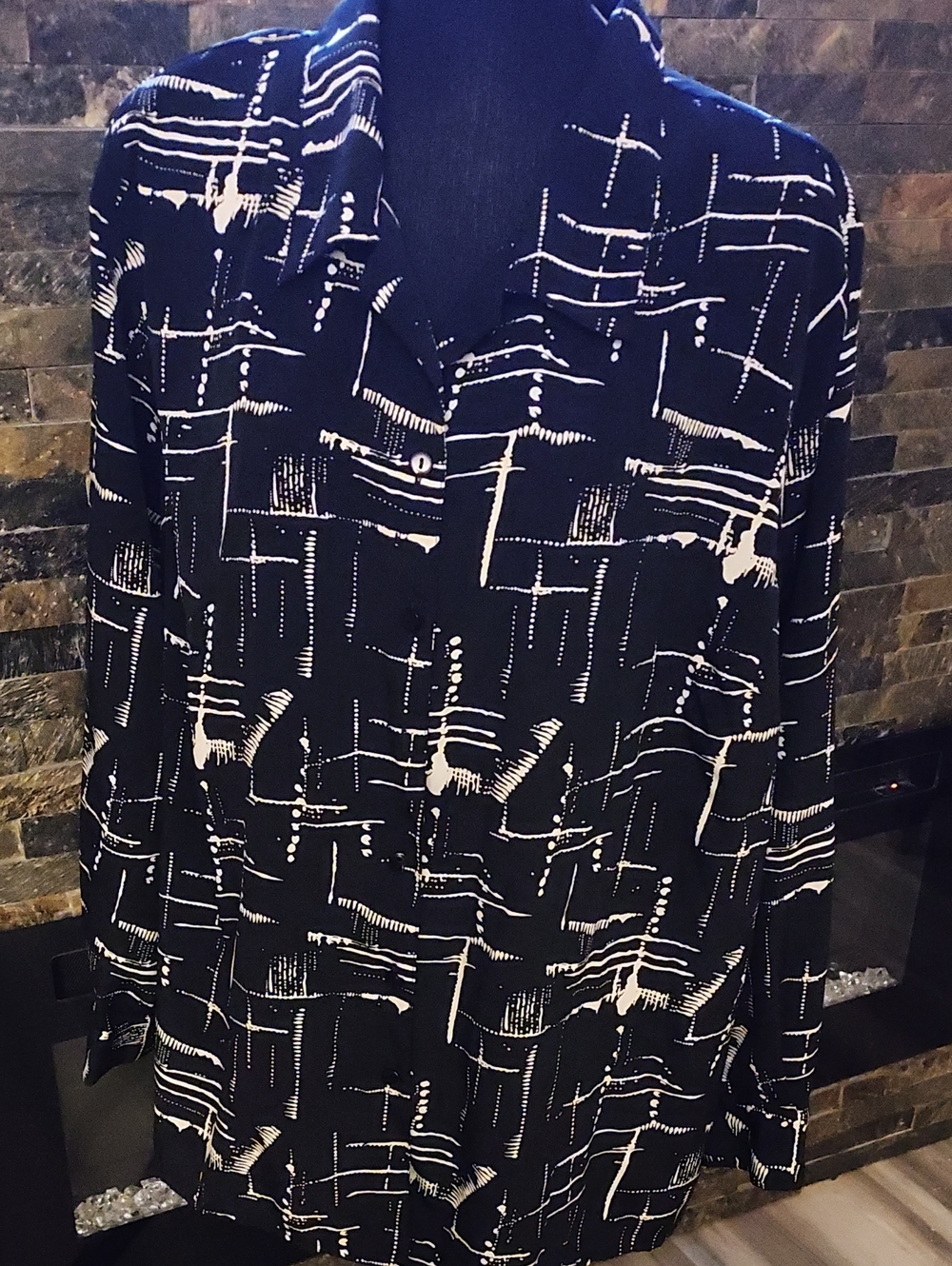 Women's Black and White Blouse Size 22/24W